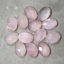 10X14MM FACETED OVAL CABOCHON ROSE QUARTZ A(8PCS/BAG)